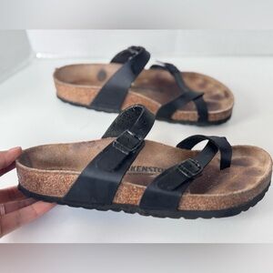 Birkenstock Mayari Black Slip On Slides Sandals Shoes Women’s Size 38